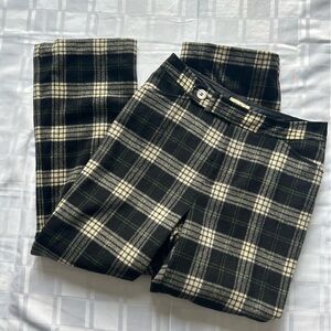 Eddie Bauer Wool & Cashmere Blend Mercer Fit Plaid Black and Cream Pants